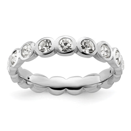 Sterling Silver Stackable Expressions April Crystal Ring