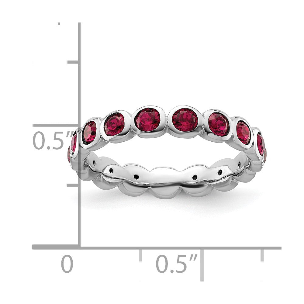 Sterling Silver Stackable Expressions July Crystal Ring