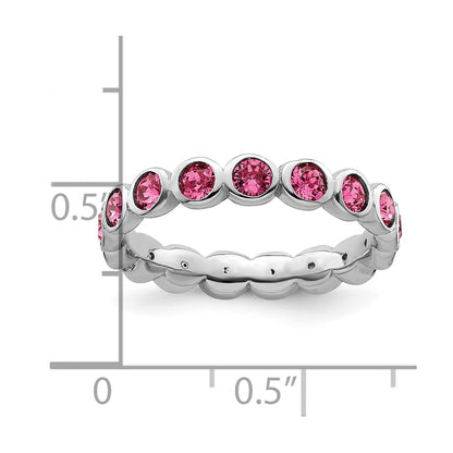 Sterling Silver Stackable Expressions October Crystal Ring