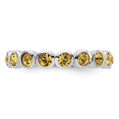 Sterling Silver Stackable Expressions November Crystal Ring