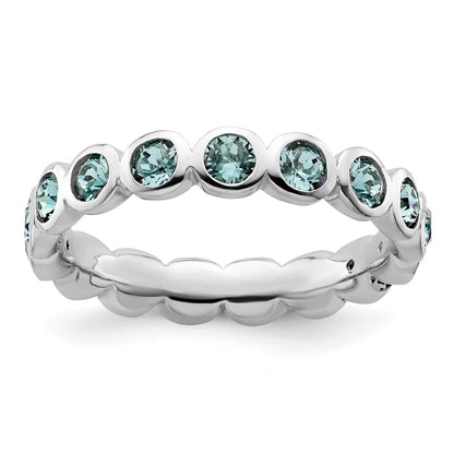 Sterling Silver Stackable Expressions December Crystal Ring