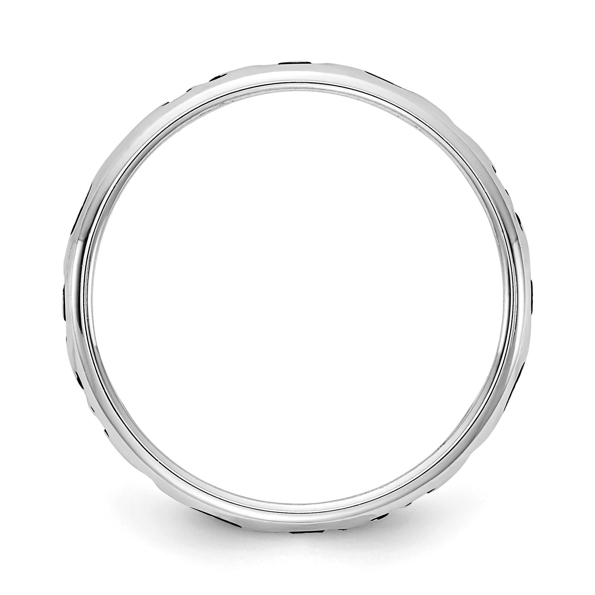 Sterling Silver Rh Plt Stackable Expressions Personalized With Heart Ring
