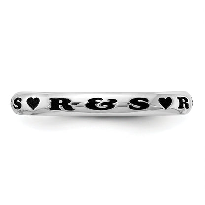 Sterling Silver Rh Plt Stackable Expressions Personalized With Heart Ring