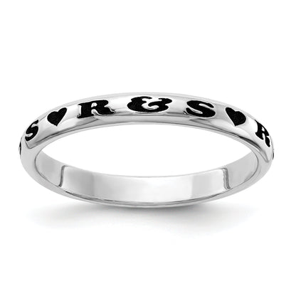 Sterling Silver Rh Plt Stackable Expressions Personalized With Heart Ring