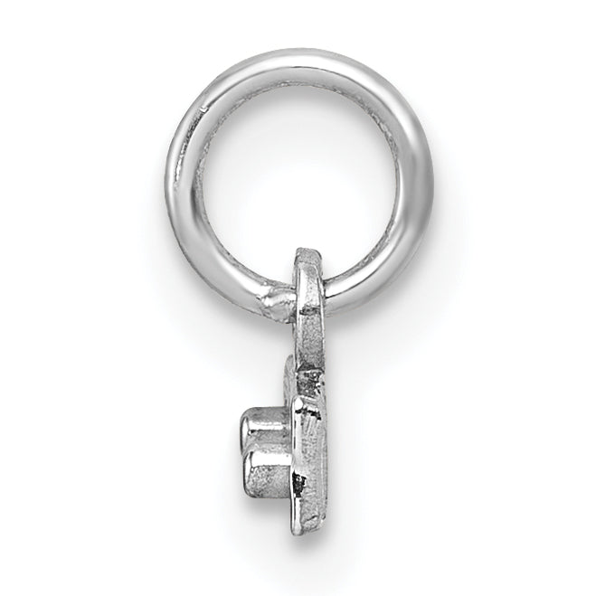 Sterling Silver Rhodium-Plated Diamond-Cut #Top Charm