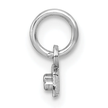 Sterling Silver Rhodium-Plated Diamond-Cut #Top Charm