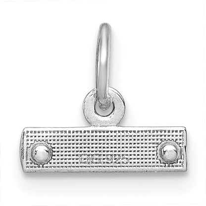 Sterling Silver Rhodium-Plated Diamond-Cut #Top Charm
