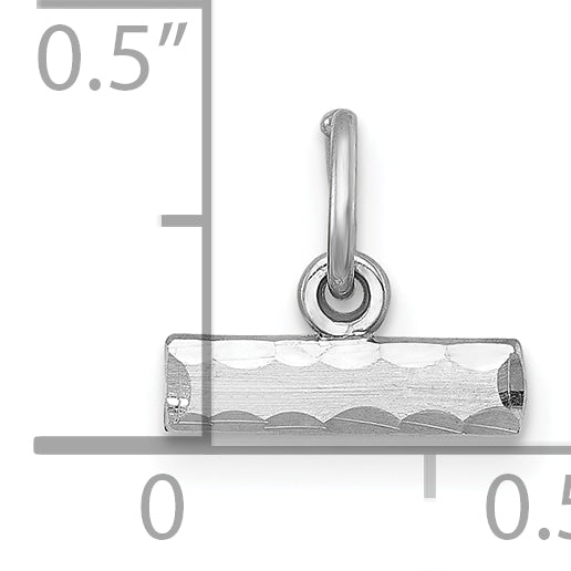 Sterling Silver Rhodium-Plated Diamond-Cut #Top Charm