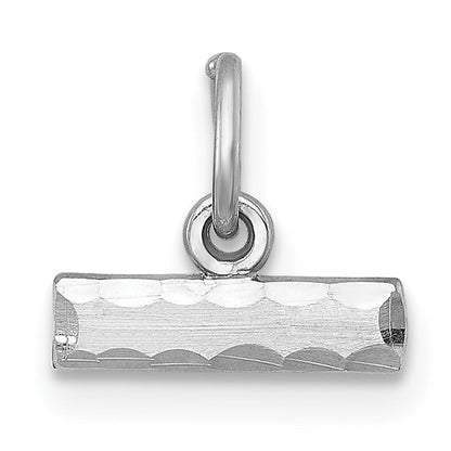 Sterling Silver Rhodium-Plated Diamond-Cut #Top Charm