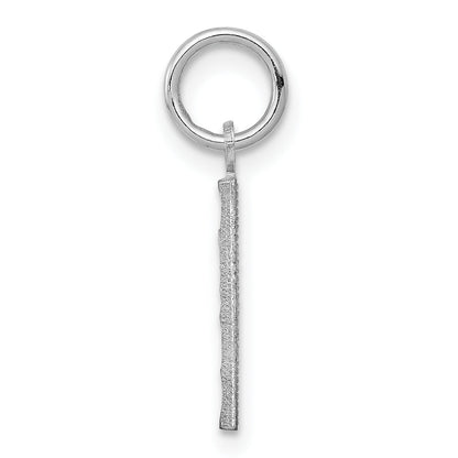 Sterling Silver Rhodium-Plated Diamond-Cut #1 Charm