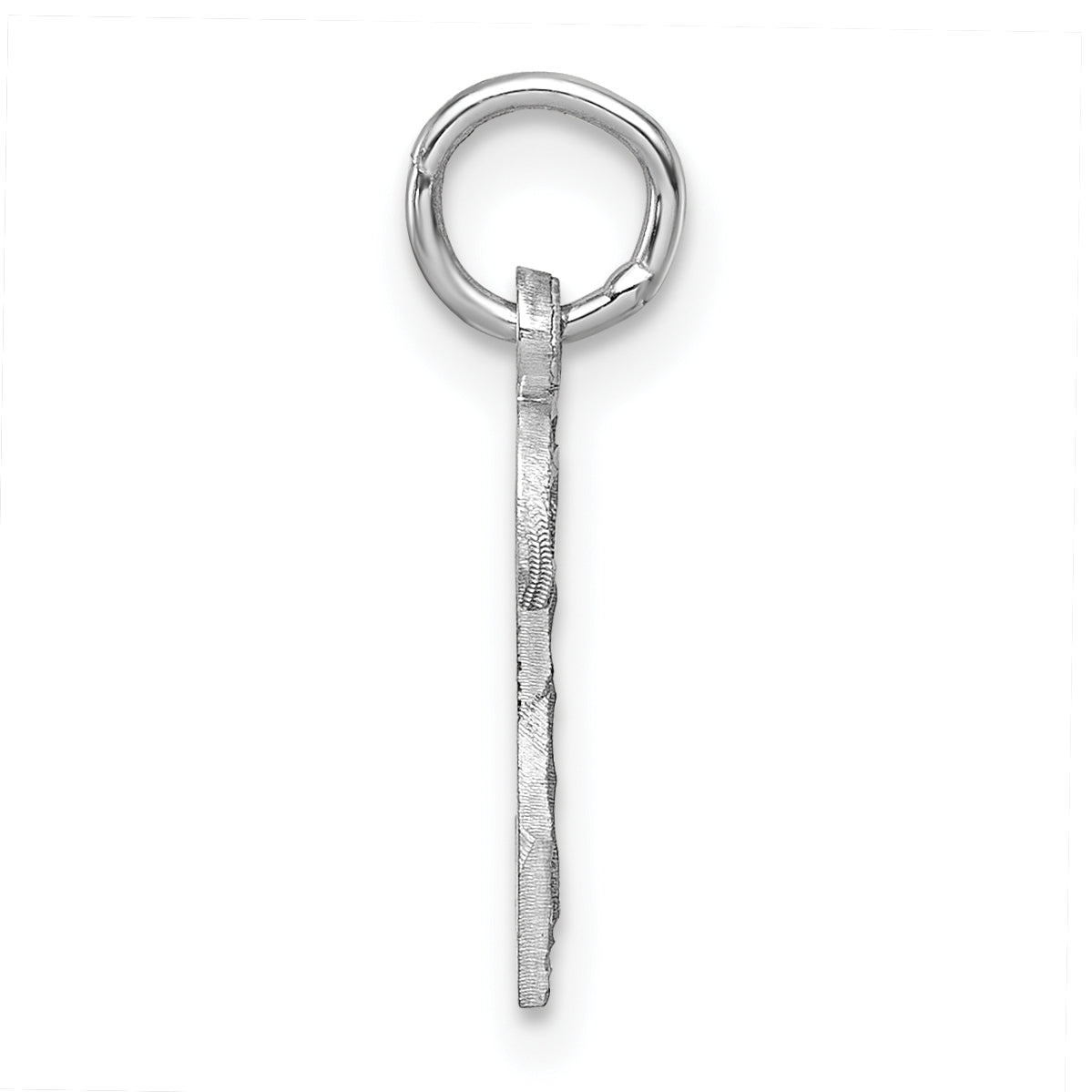 Sterling Silver Rhodium-Plated Diamond-Cut #2 Charm