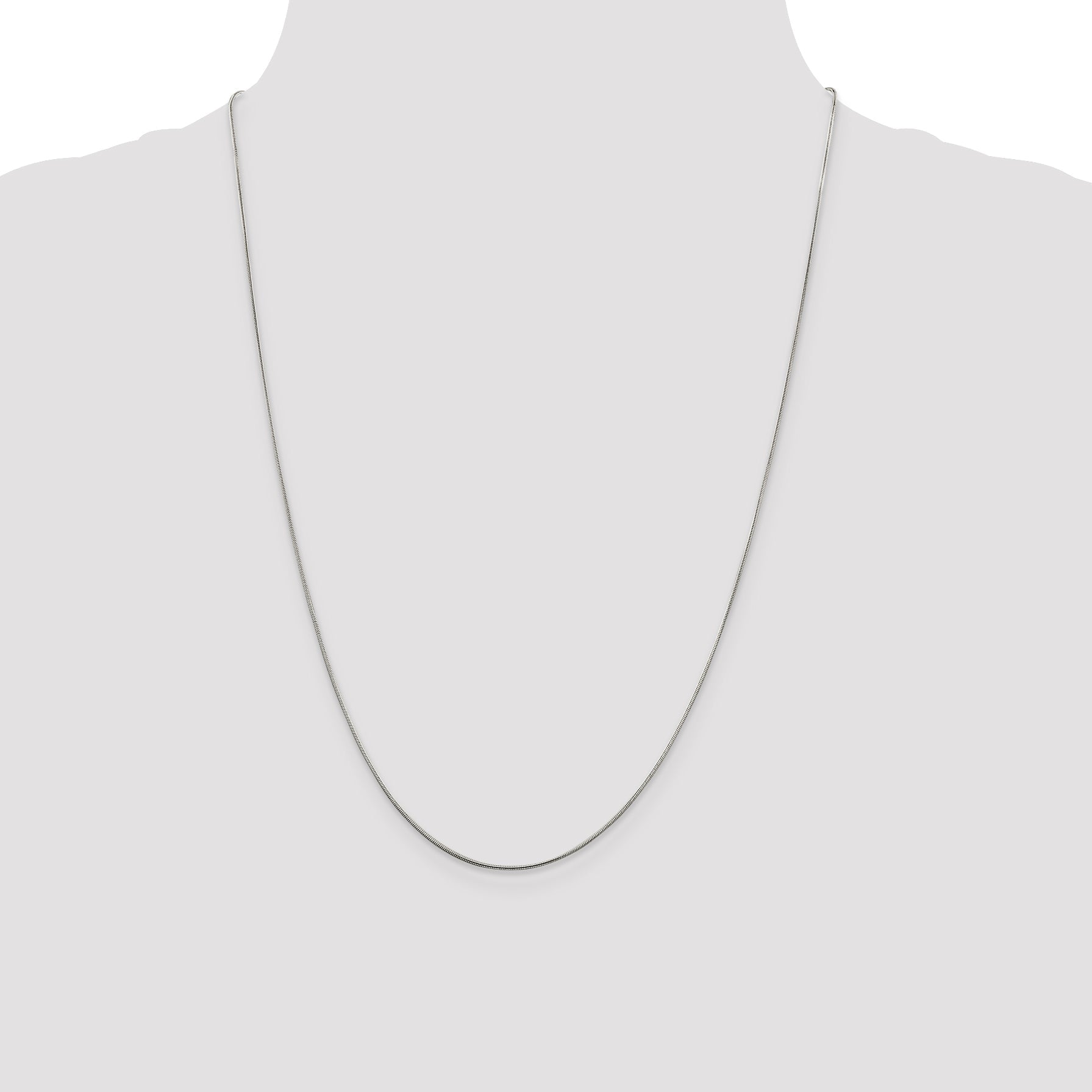 24 Inch Sterling Silver .8mm Snake Chain Necklace