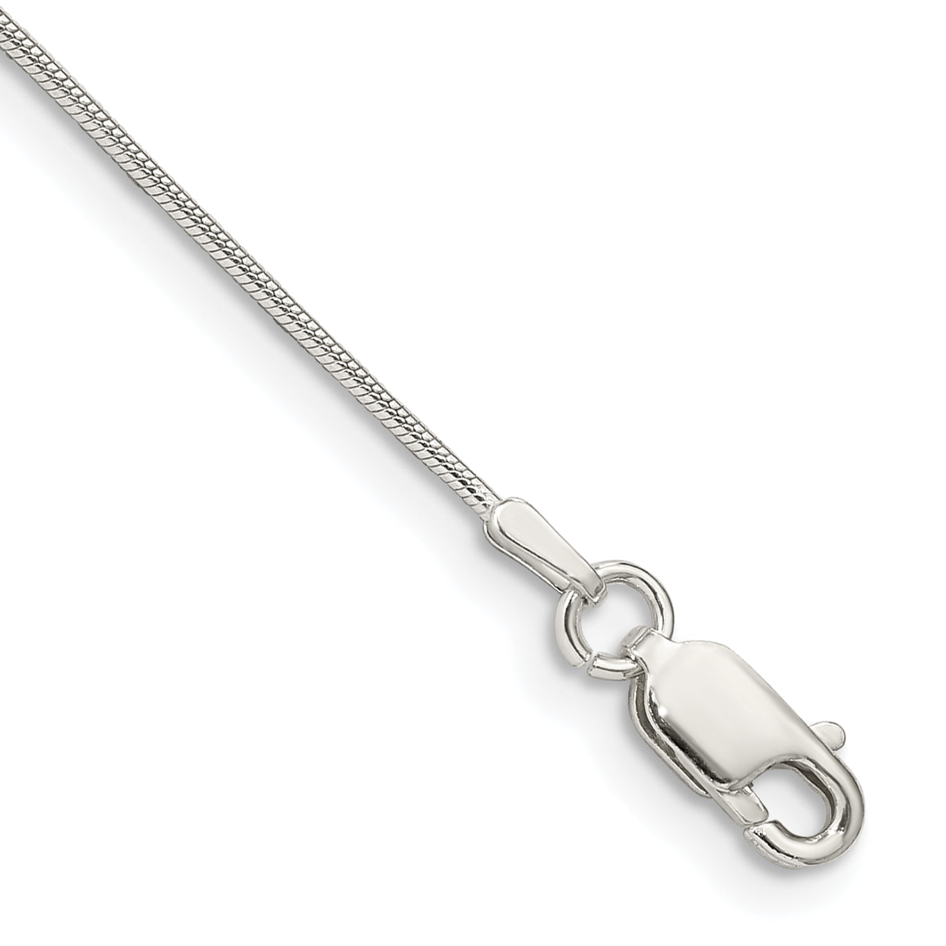 9 Inch Sterling Silver .8mm Snake Chain Anklet
