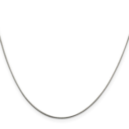 24 Inch Sterling Silver Rhodium-Plated .8mm Round Snake Chain Necklace