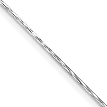 18 Inch Sterling Silver Rhodium-Plated .8mm Round Snake Chain W/2In Ext.