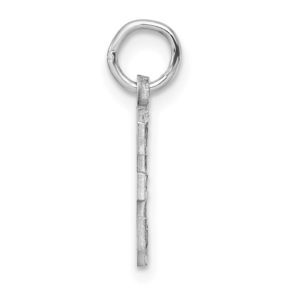 Sterling Silver Rhodium-Plated Diamond-Cut #3 Charm