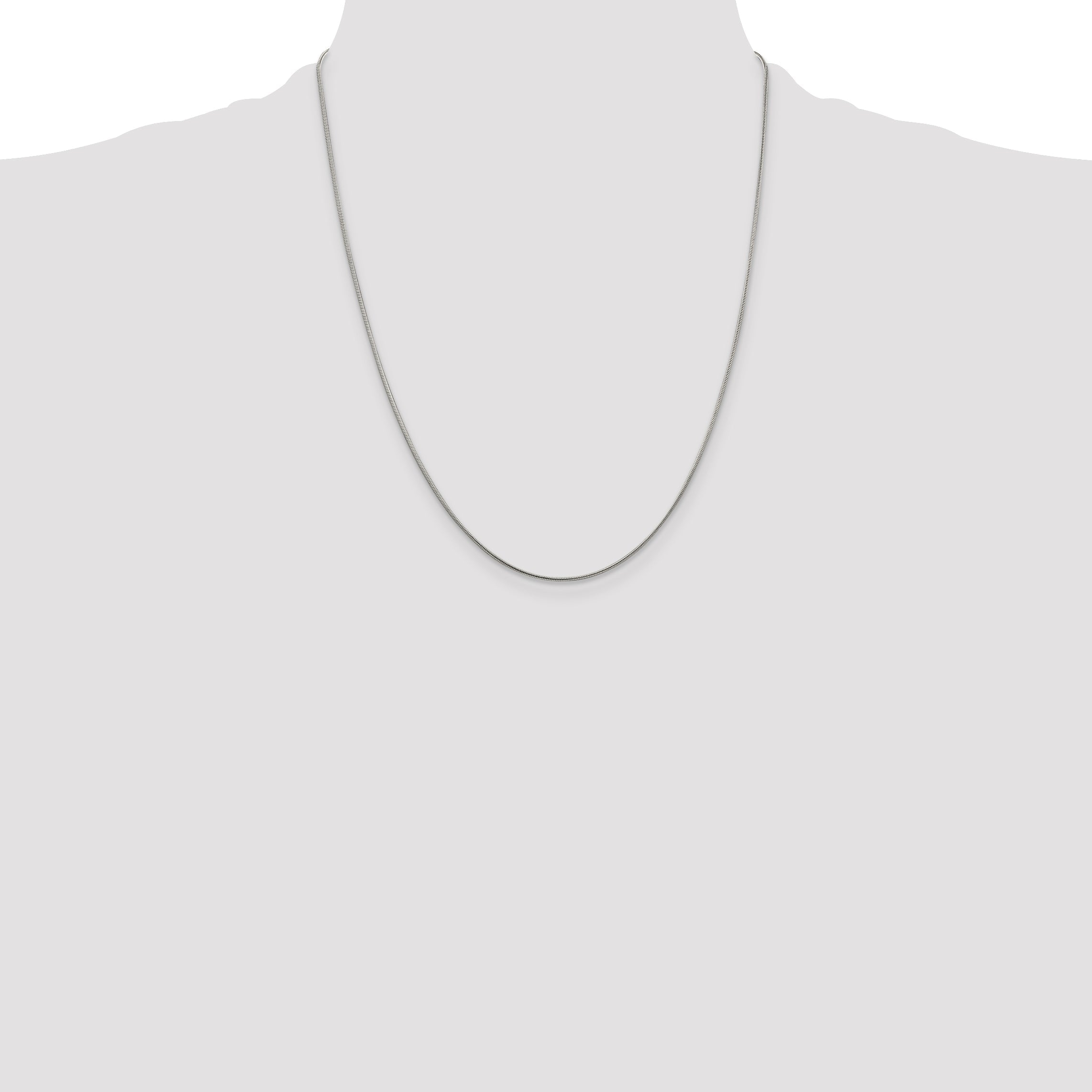 22 Inch Sterling Silver 1mm Snake Chain Necklace