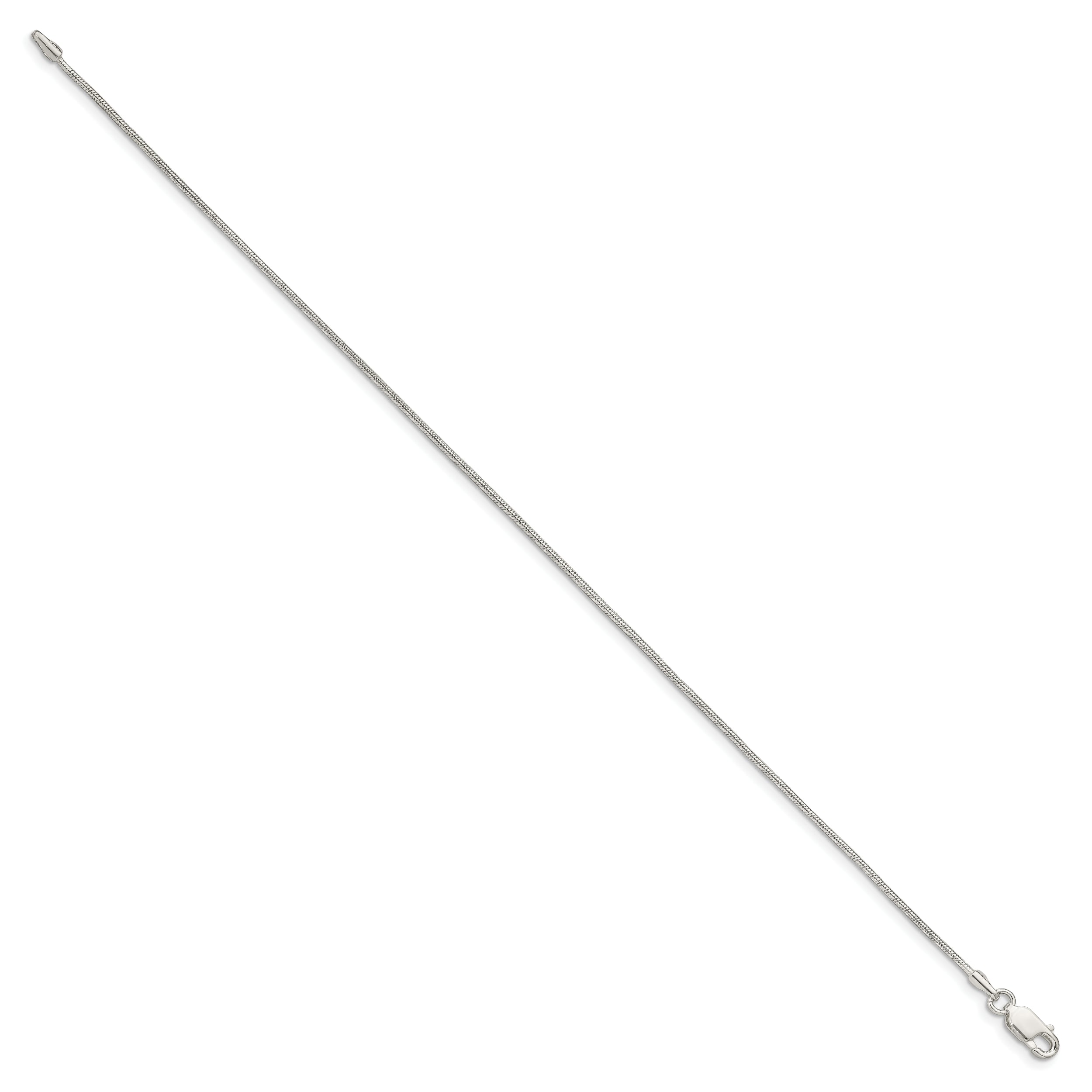 9 Inch Sterling Silver 1mm Snake Chain Bracelet