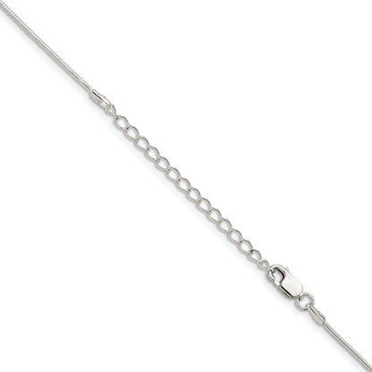 18 Inch Sterling Silver 1mm Snake Chain W/2In Ext.