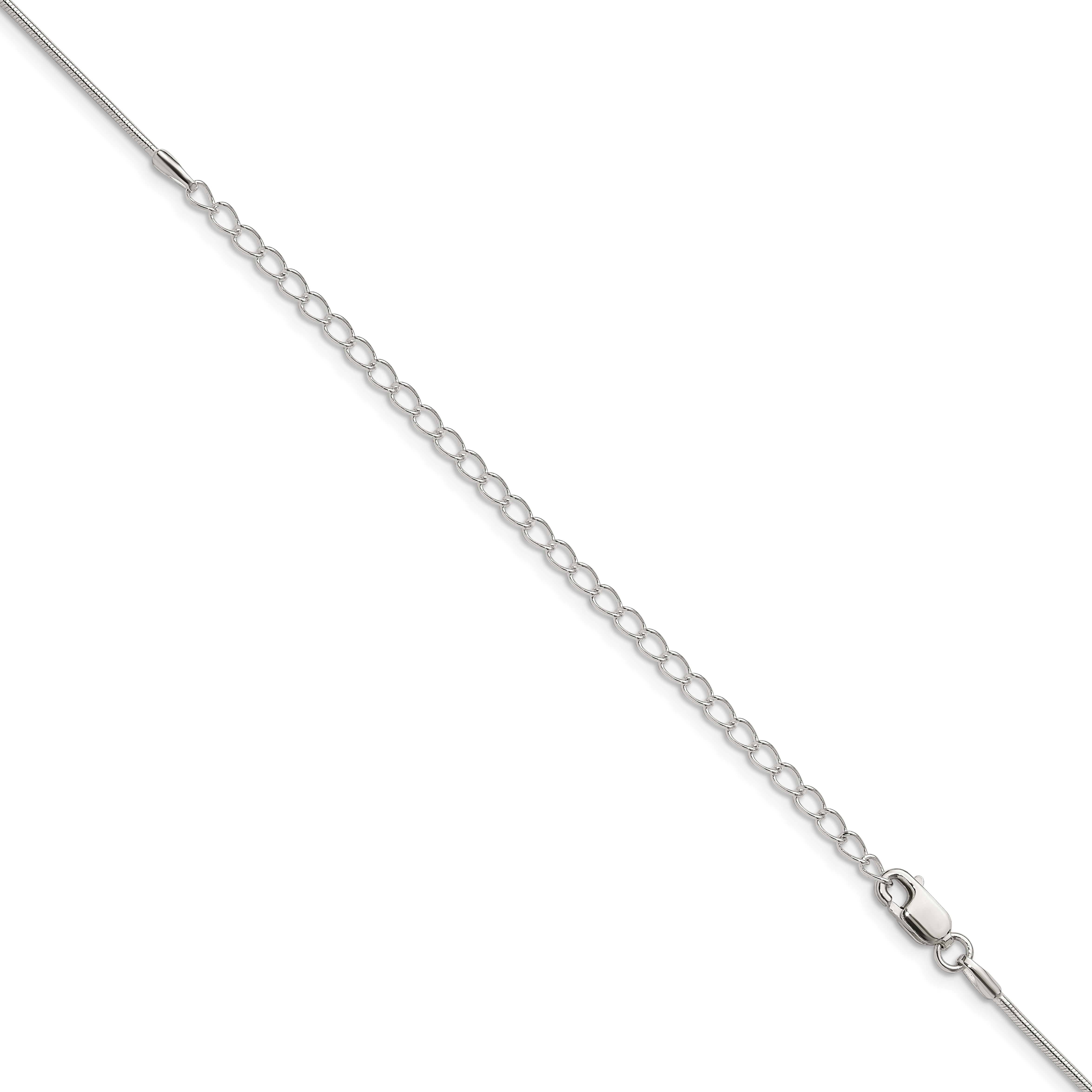22 Inch Sterling Silver 1mm Snake Chain W/4In Ext.