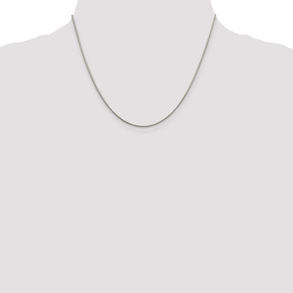 18 Inch Sterling Silver Rhodium-Plated 1mm Round Snake Chain Necklace