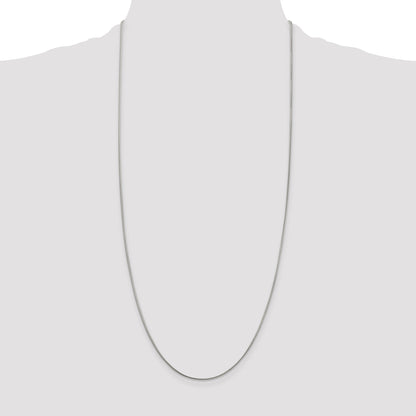 30 Inch Sterling Silver Rhodium-Plated 1mm Round Snake Chain Necklace