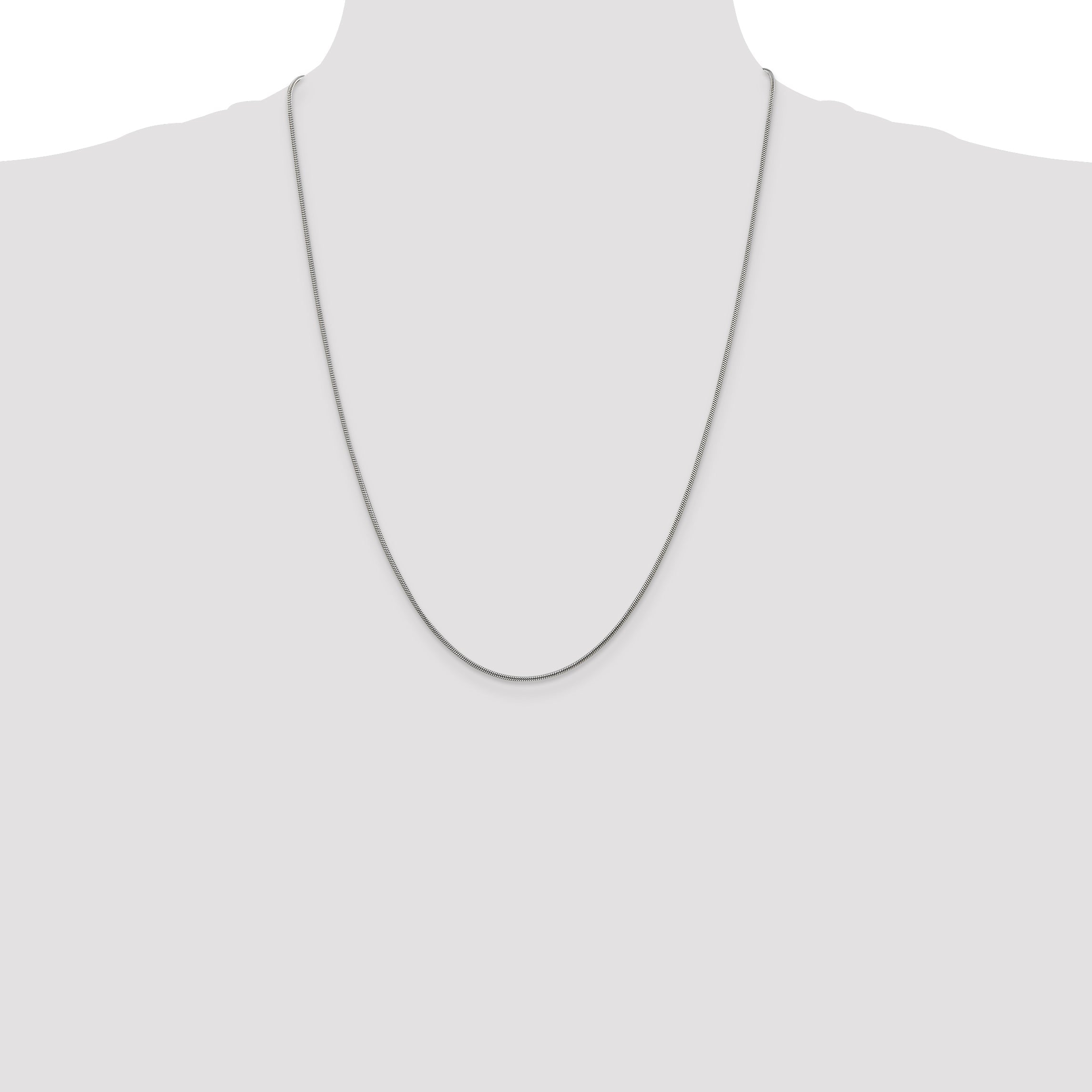 24 Inch Sterling Silver 1.2mm Snake Chain Necklace