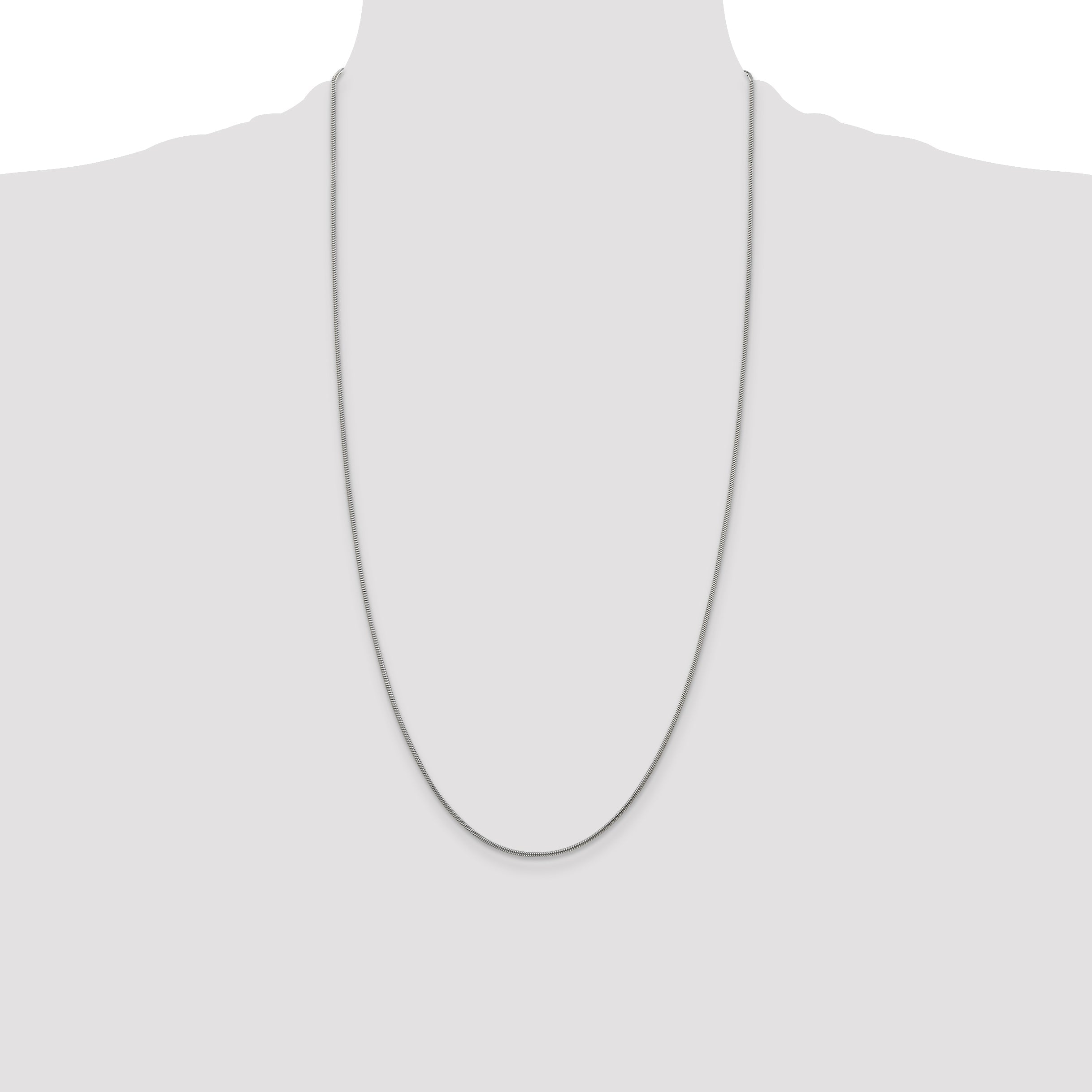 28 Inch Sterling Silver 1.2mm Snake Chain Necklace