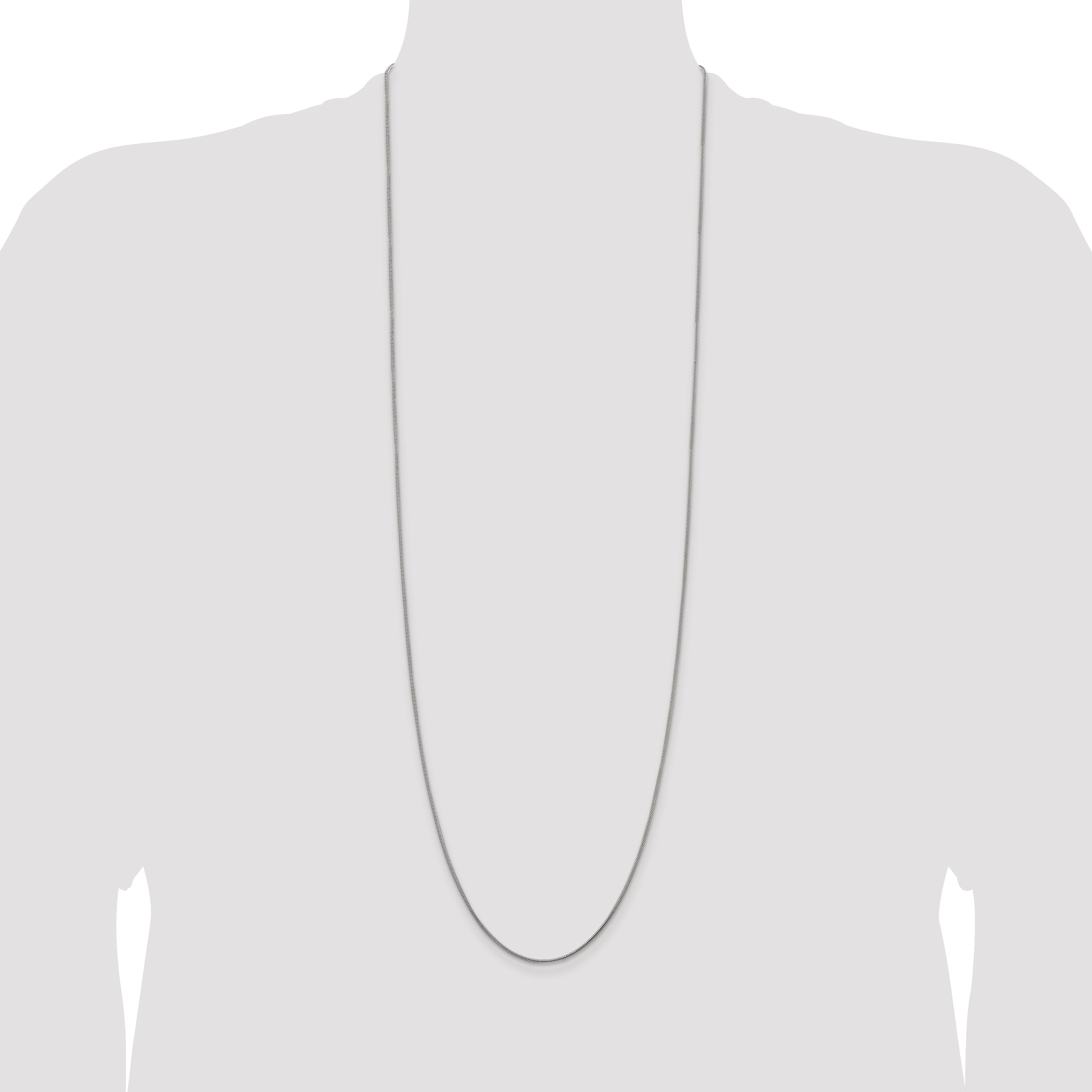 36 Inch Sterling Silver 1.2mm Snake Chain Necklace