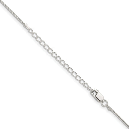 18 Inch Sterling Silver 1.2mm Snake Chain W/2In Ext.