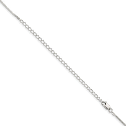 22 Inch Sterling Silver 1.2mm Snake Chain W/4In Ext.