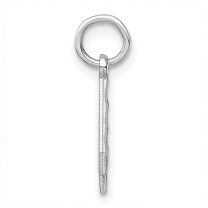 Sterling Silver Rhodium-Plated Diamond-Cut #4 Charm