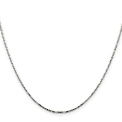 22 Inch Sterling Silver 1.25mm Snake Chain W/4In Ext.