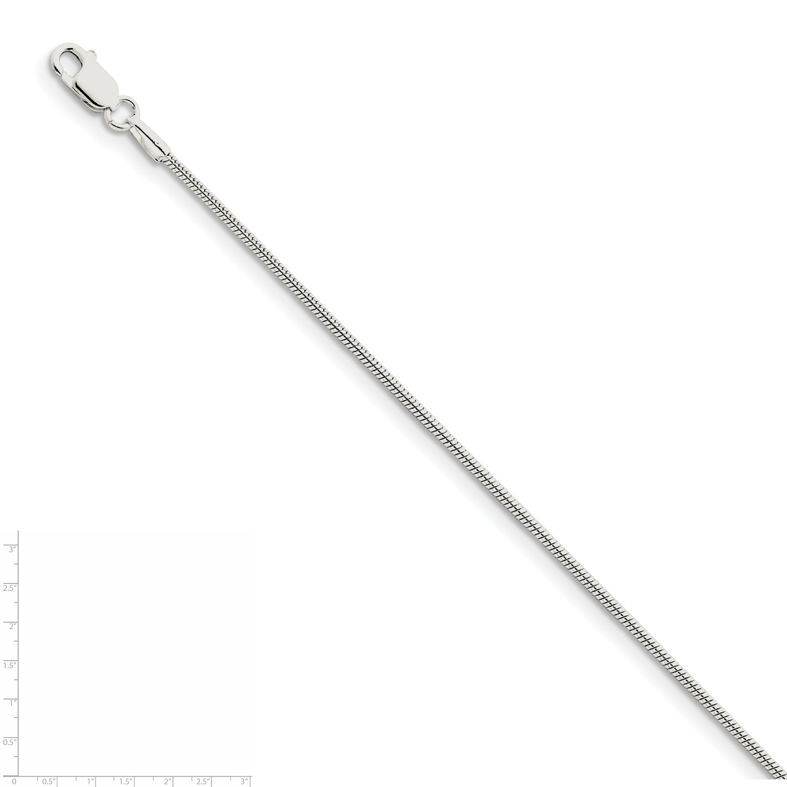 42 Inch Sterling Silver 1.25mm Snake Chain Necklace