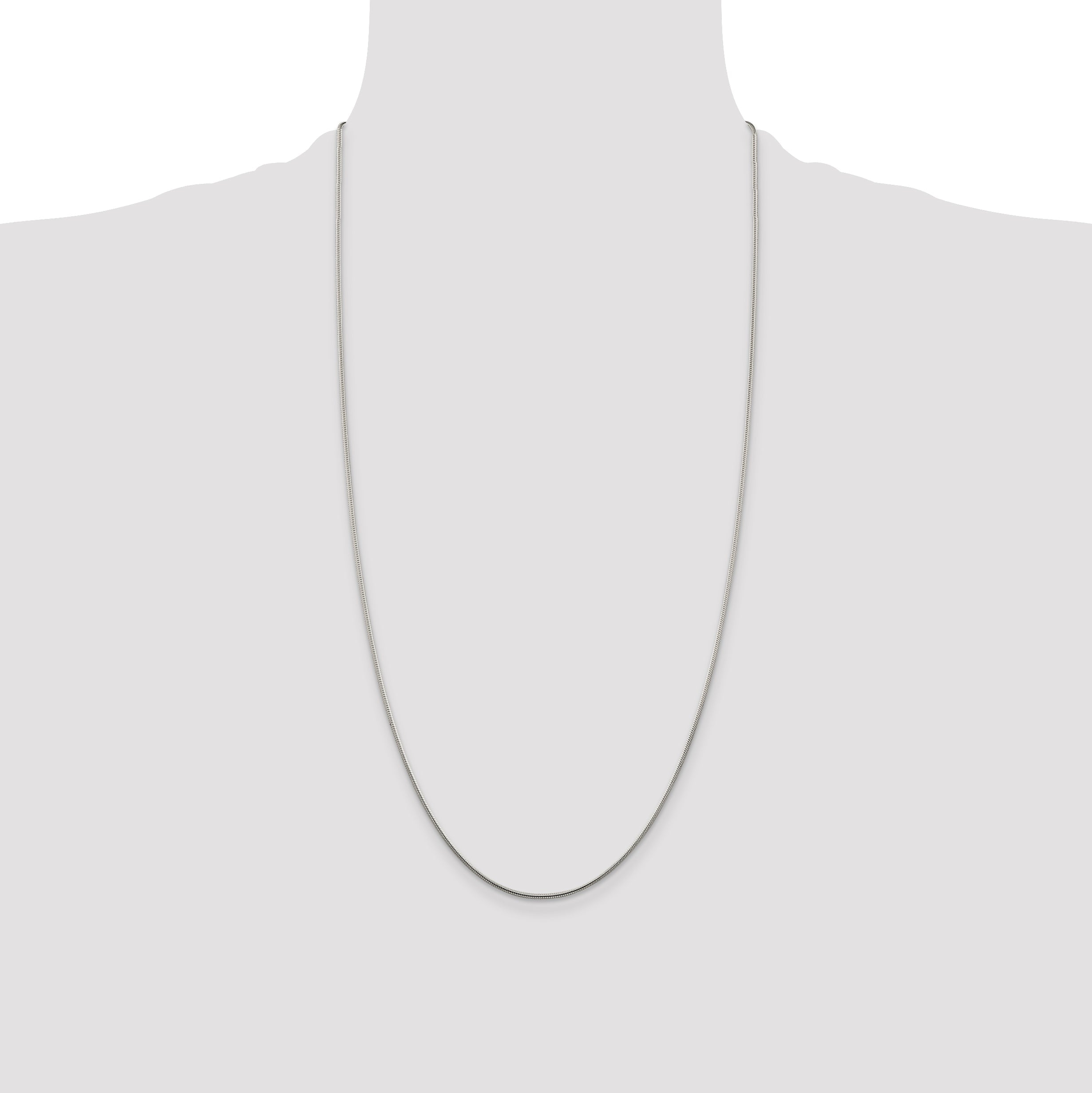28 Inch Sterling Silver 1.25mm Snake Chain Necklace