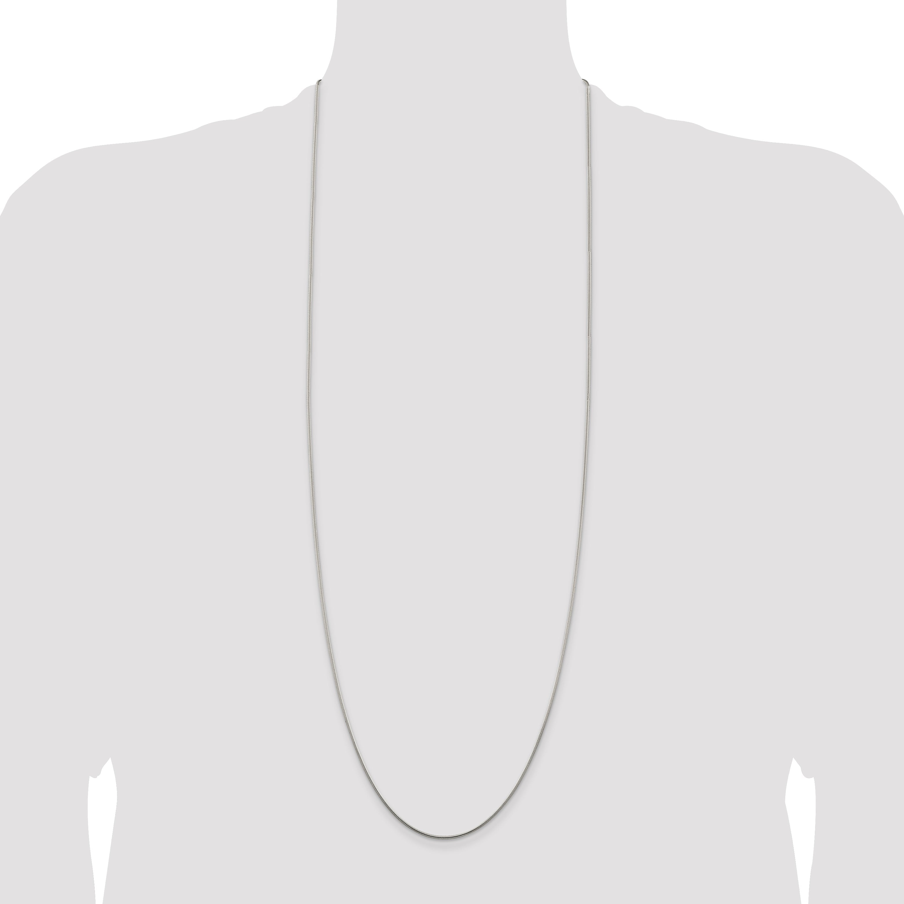 36 Inch Sterling Silver 1.25mm Snake Chain Necklace