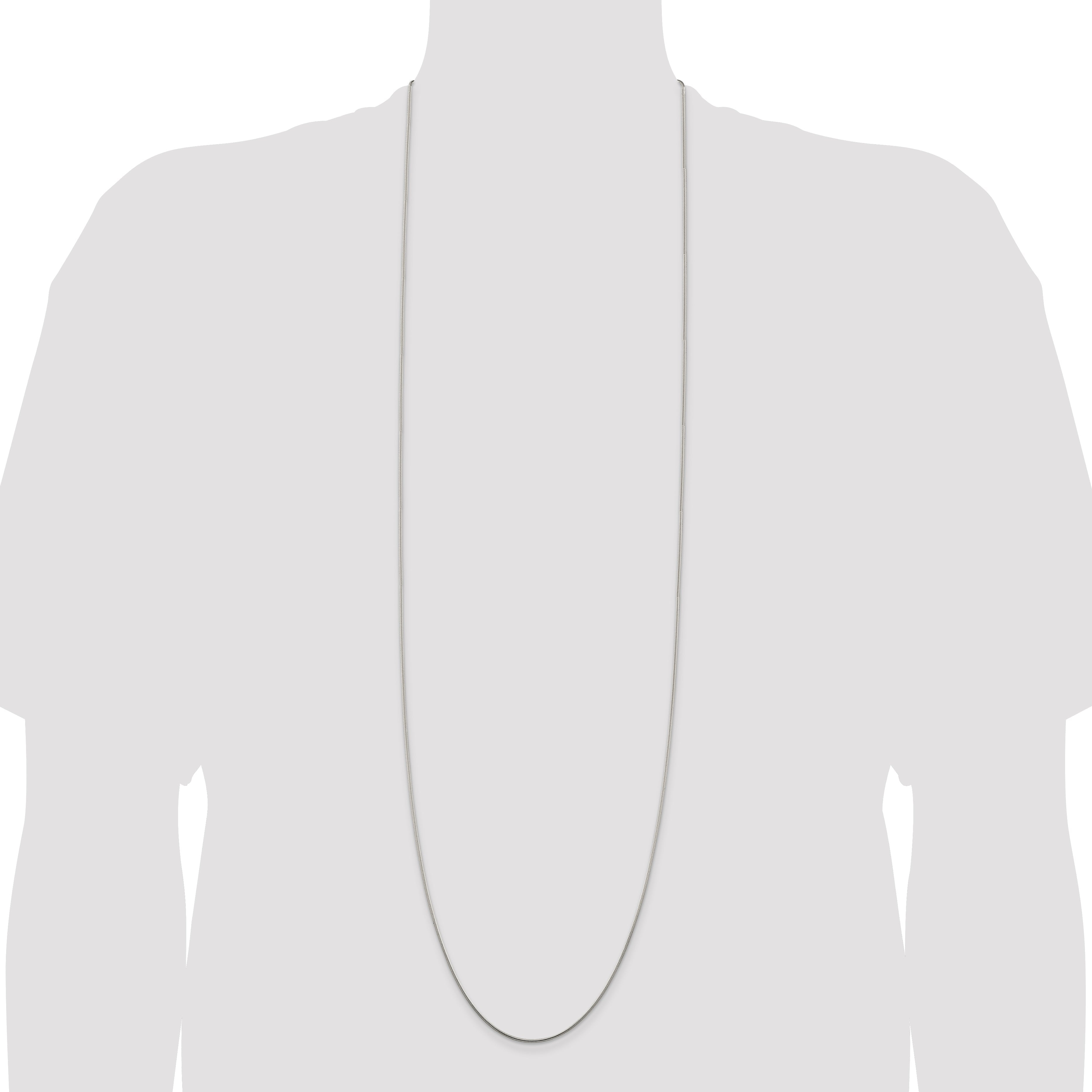 42 Inch Sterling Silver 1.25mm Snake Chain Necklace