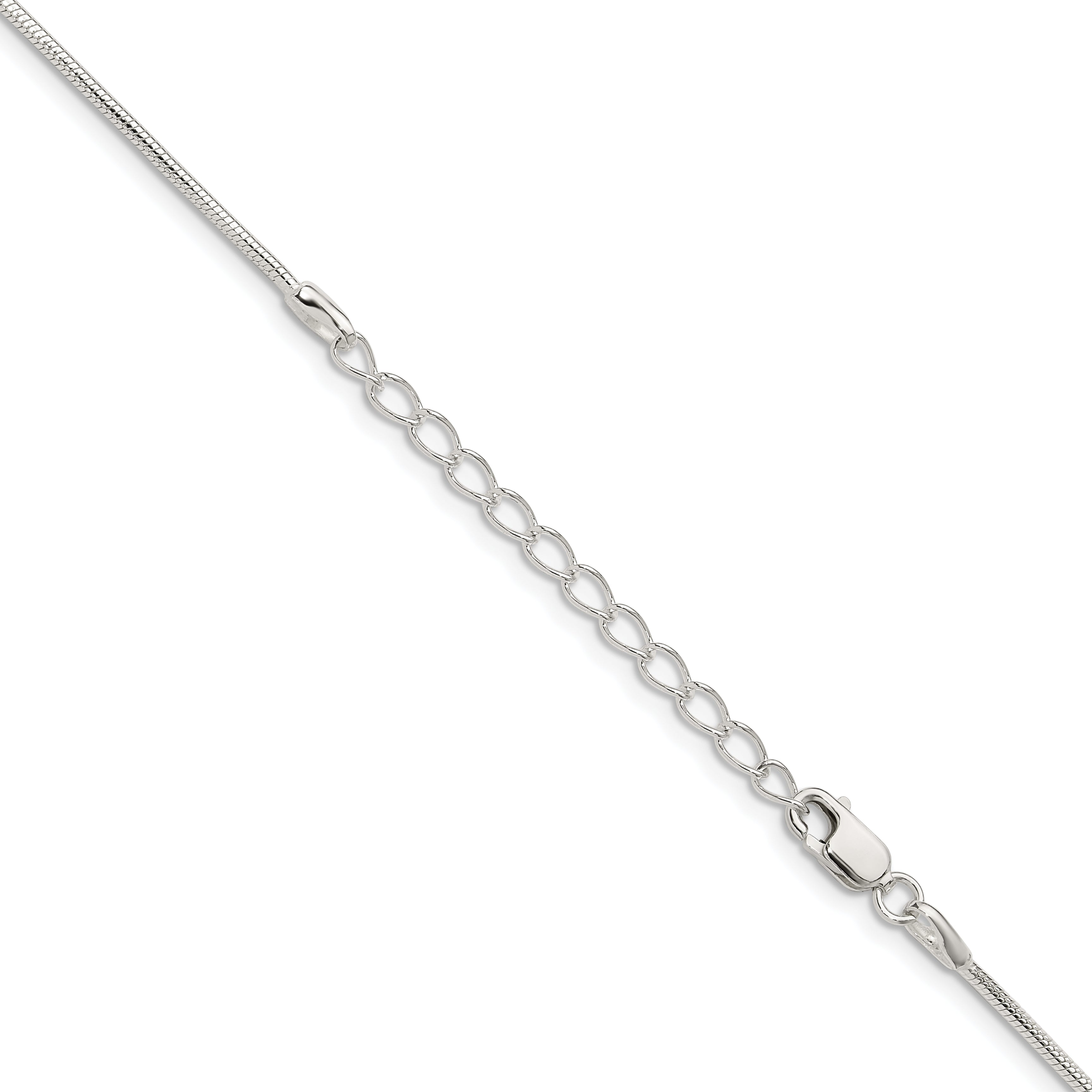 18 Inch Sterling Silver 1.25mm Snake Chain W/2In Ext.