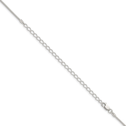 22 Inch Sterling Silver 1.25mm Snake Chain W/4In Ext.