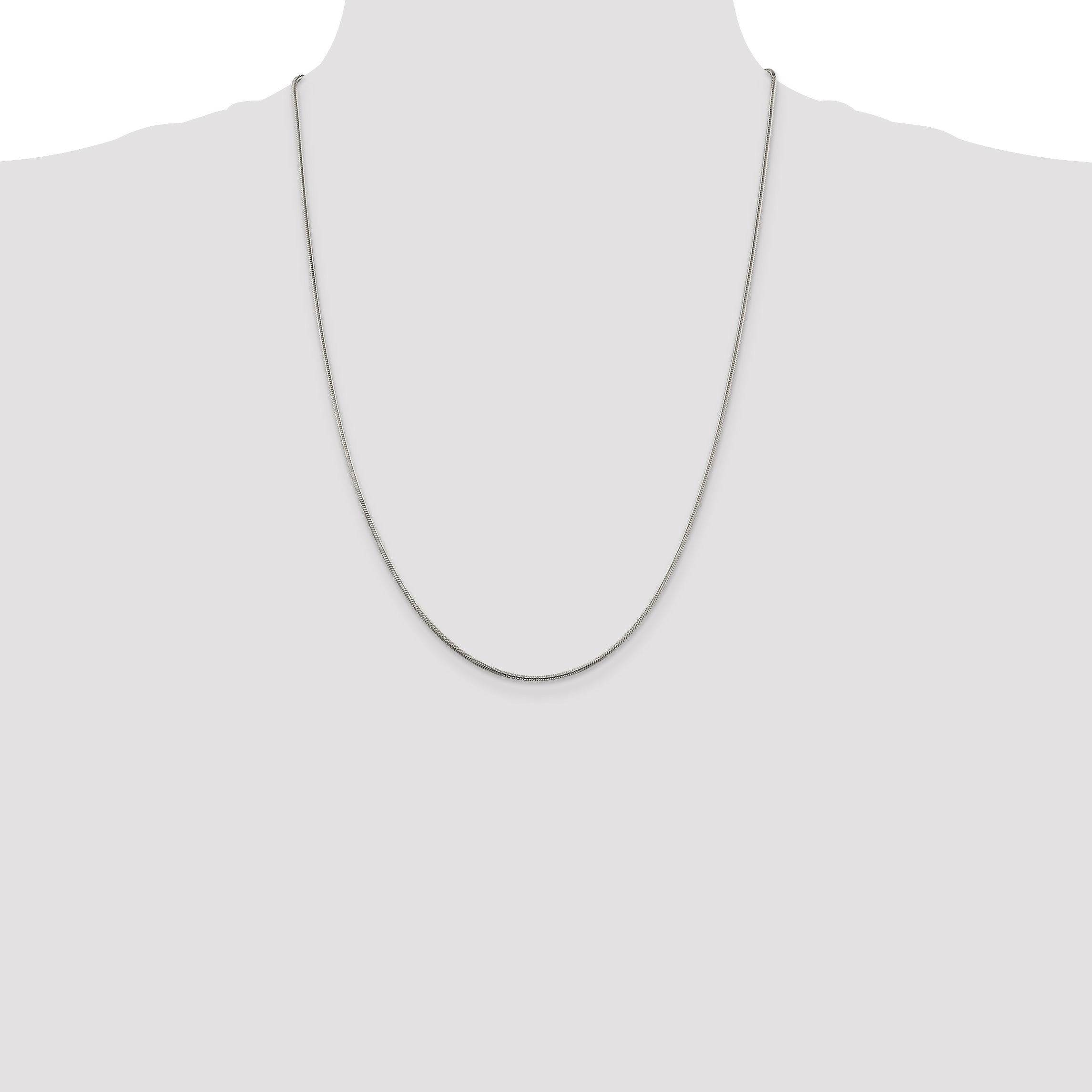 24 Inch Sterling Silver 1.5mm Snake Chain Necklace