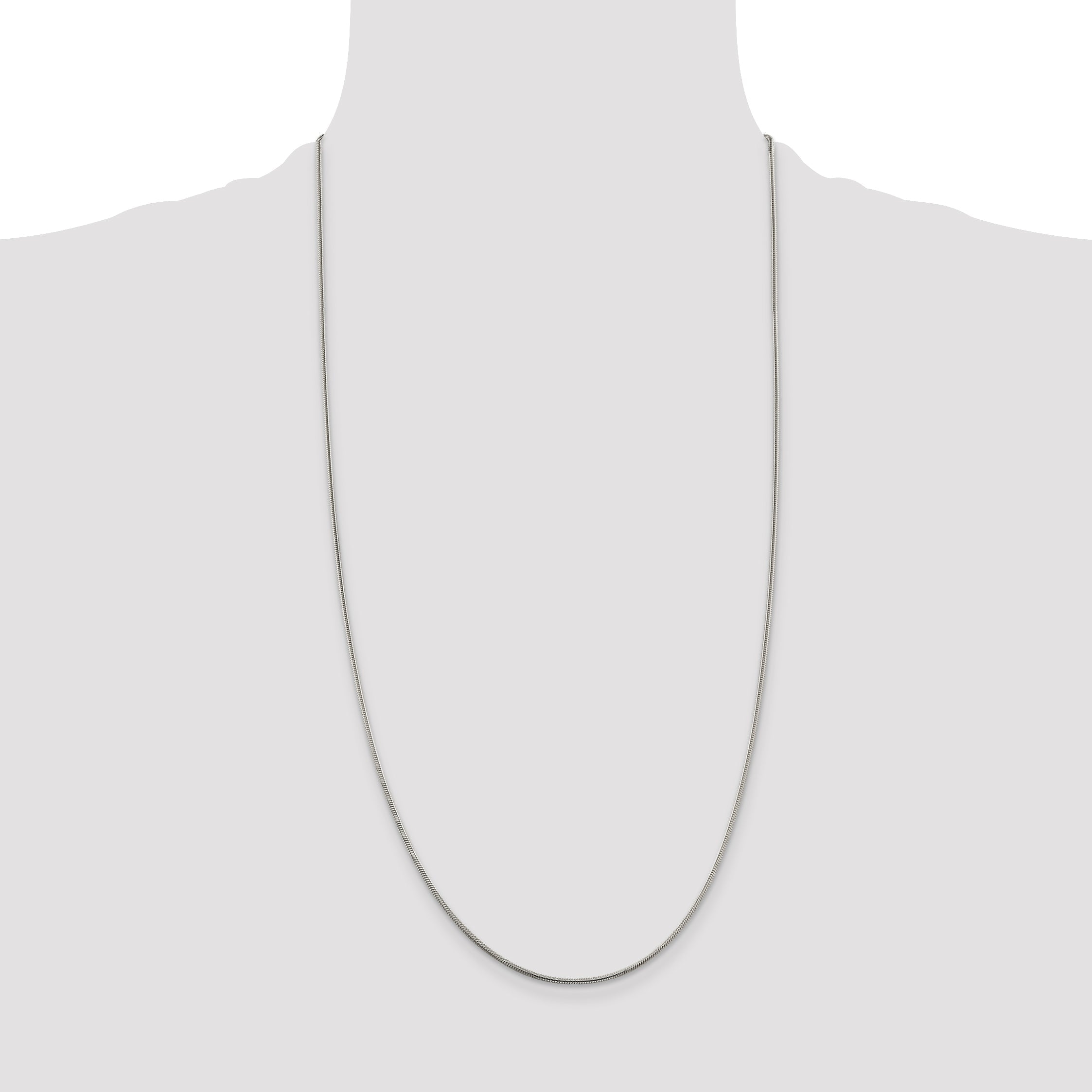 28 Inch Sterling Silver 1.5mm Snake Chain Necklace