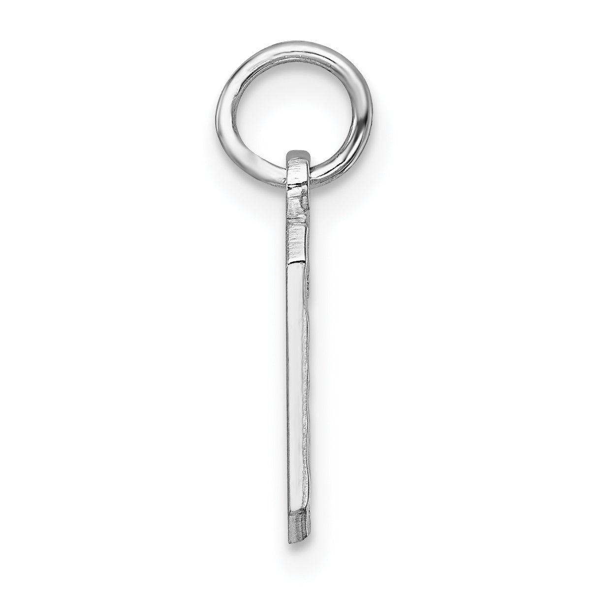 Sterling Silver Rhodium-Plated Diamond-Cut #6 Charm