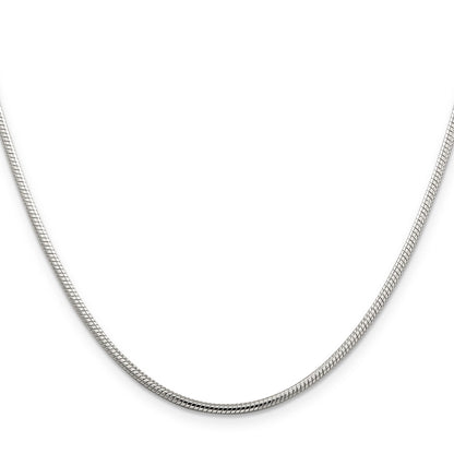 18 Inch Sterling Silver 2mm Snake Chain Necklace