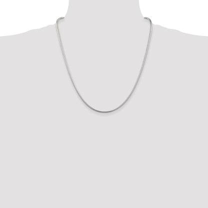 22 Inch Sterling Silver 2mm Snake Chain Necklace