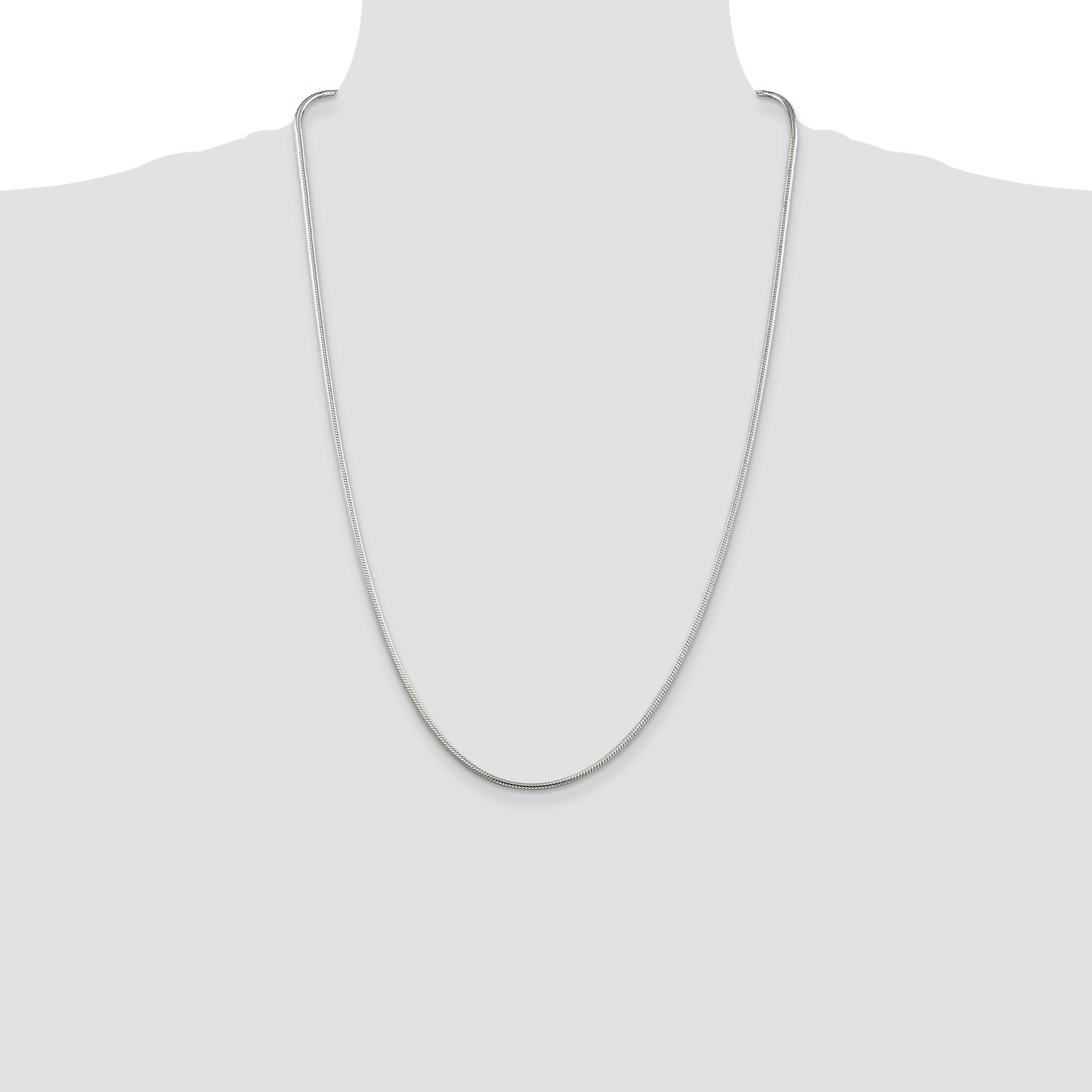 26 Inch Sterling Silver 2mm Snake Chain Necklace