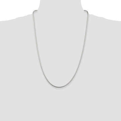 26 Inch Sterling Silver 2mm Snake Chain Necklace