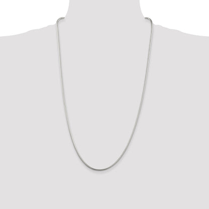 28 Inch Sterling Silver 2mm Snake Chain Necklace