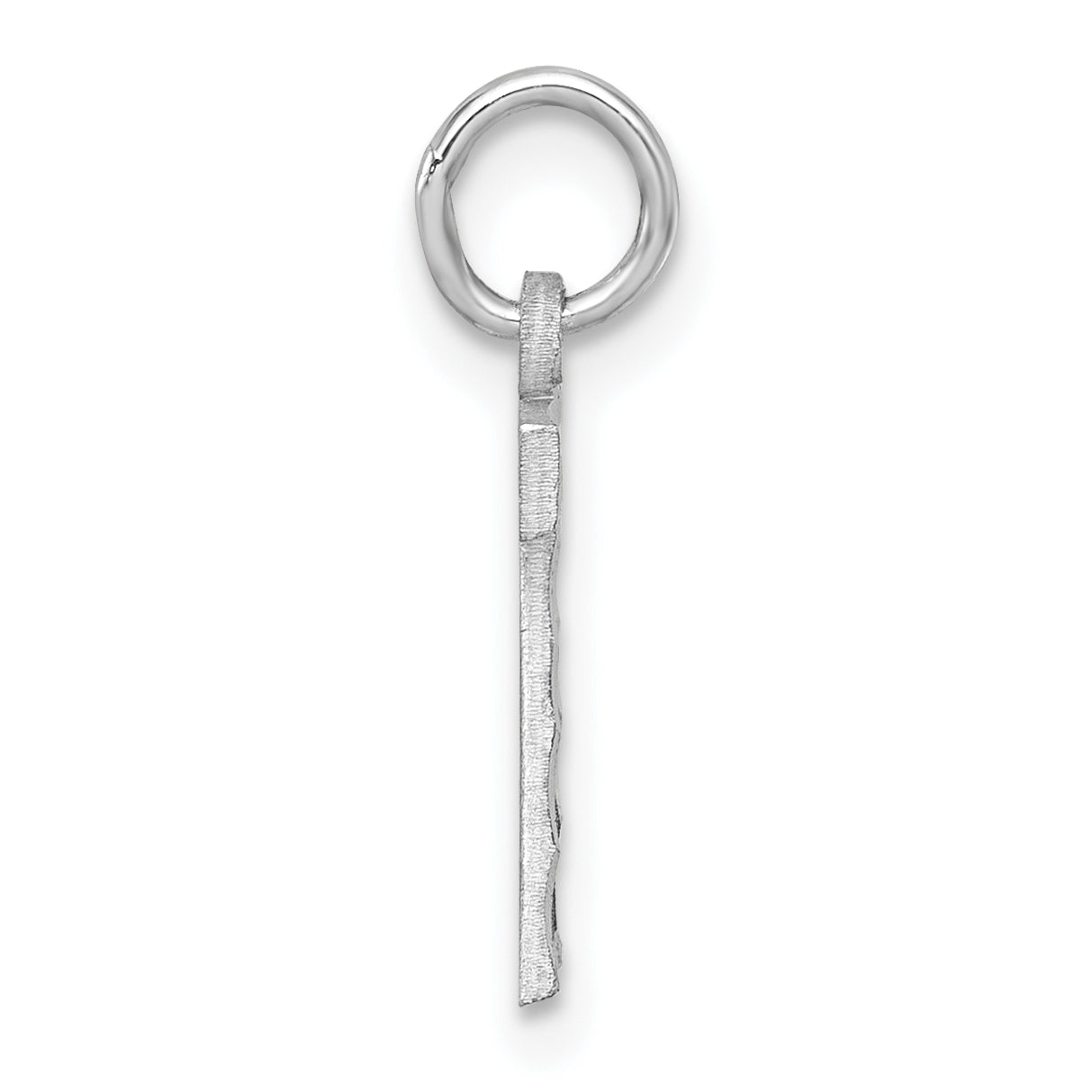 Sterling Silver Rhodium-Plated Diamond-Cut #7 Charm