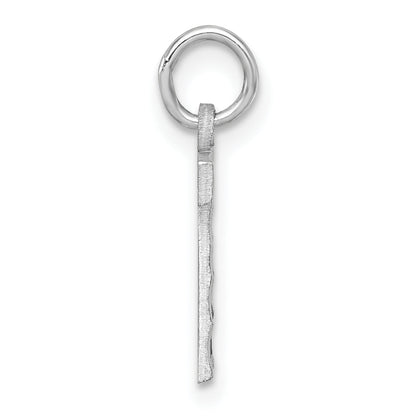 Sterling Silver Rhodium-Plated Diamond-Cut #7 Charm