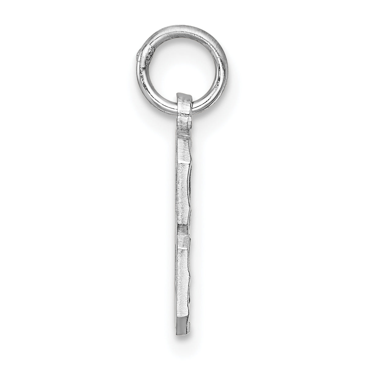 Sterling Silver Rhodium-Plated Diamond-Cut #8 Charm